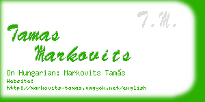 tamas markovits business card